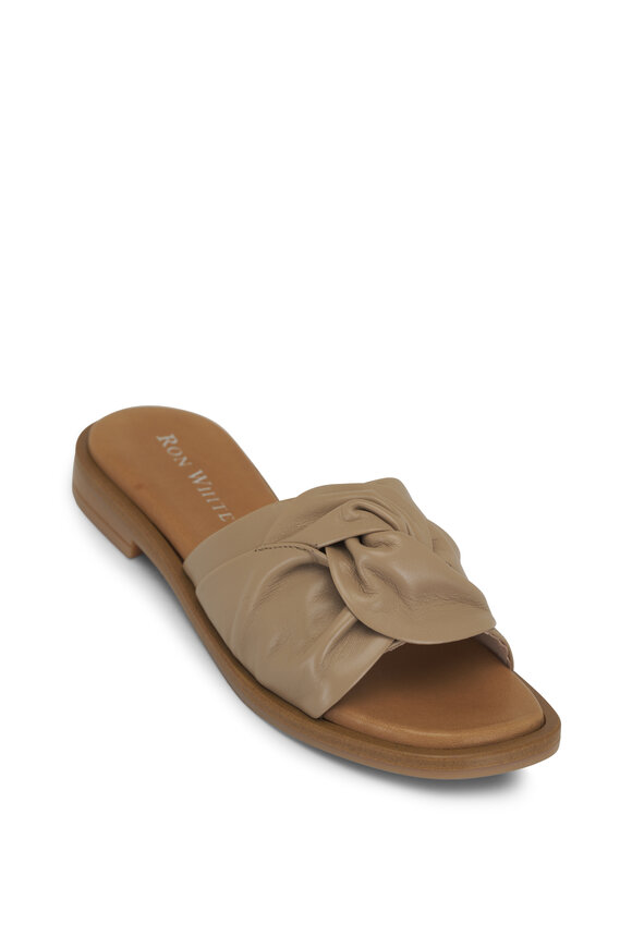 Ron White Veronica Caramel Leather Slide Sandal