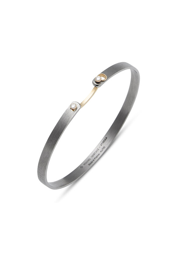 Nouvel Heritage Gold & Titanium White Diamond Hers Bangle - view 1