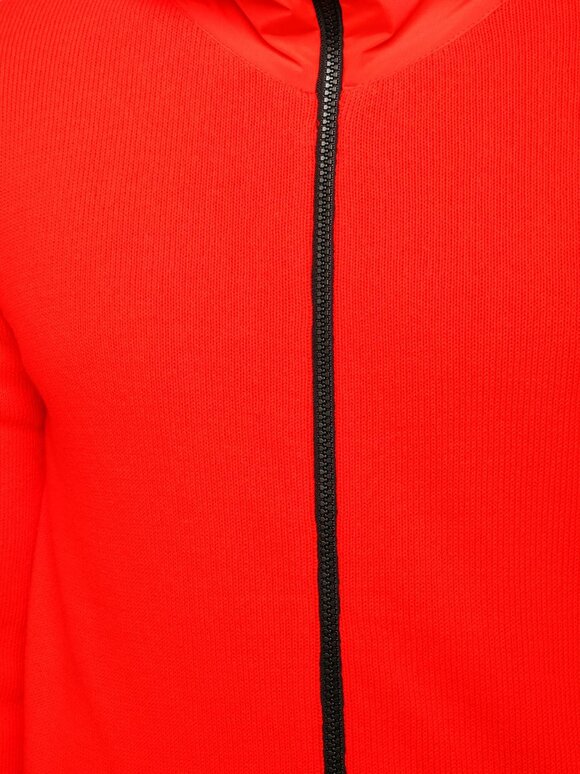 CP Company - Bright Red Front Zip Cotton Knit Hoody