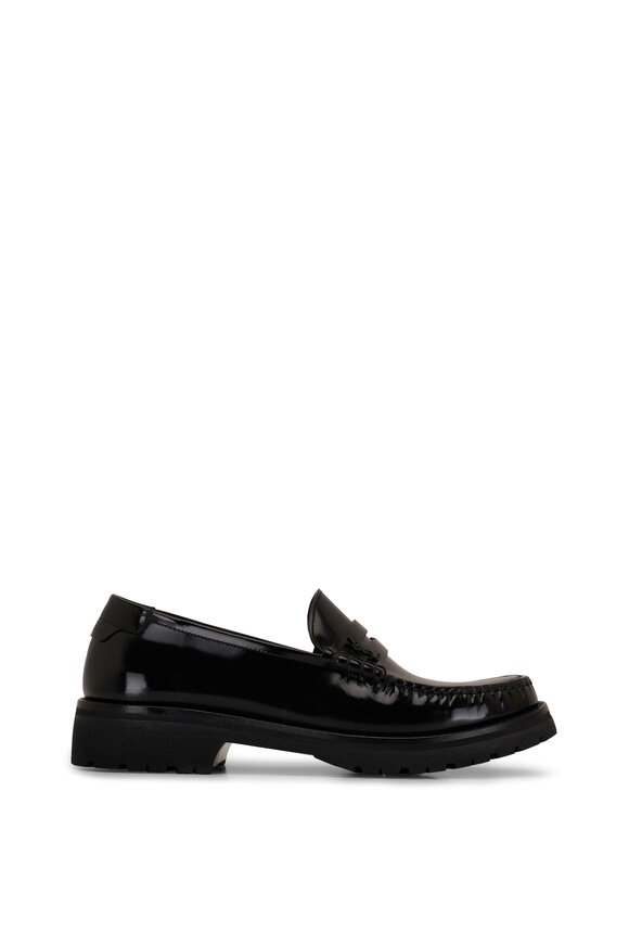 Saint Laurent - Lucido Black Patent Leather Penny Loafer 