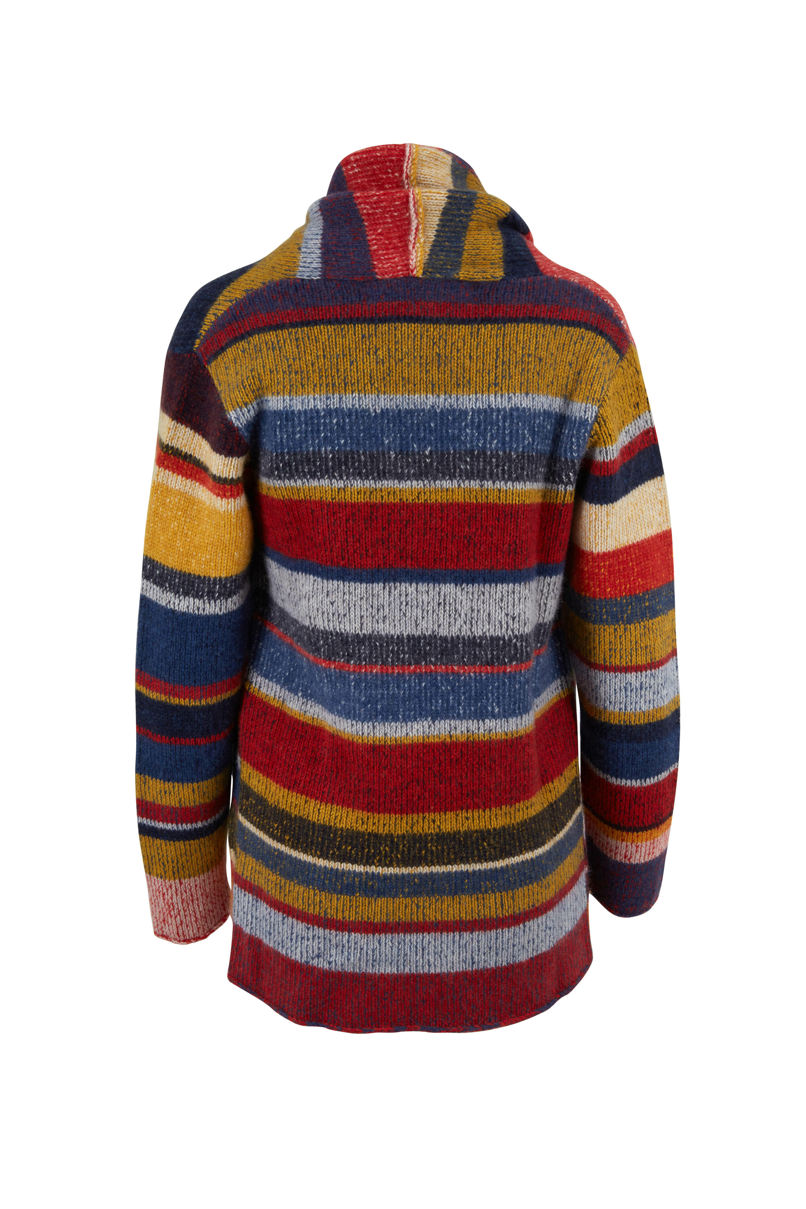 The Elder Statesman - Italy Navy & Red Cashmere Smoking Jacket