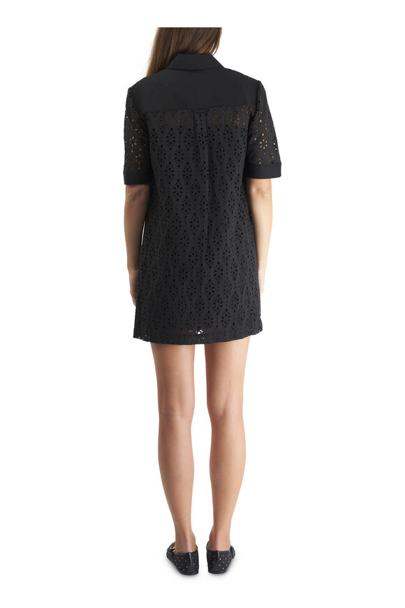 Veronica Beard - Rafeala Black Cotton Eyelet Shirtdress 