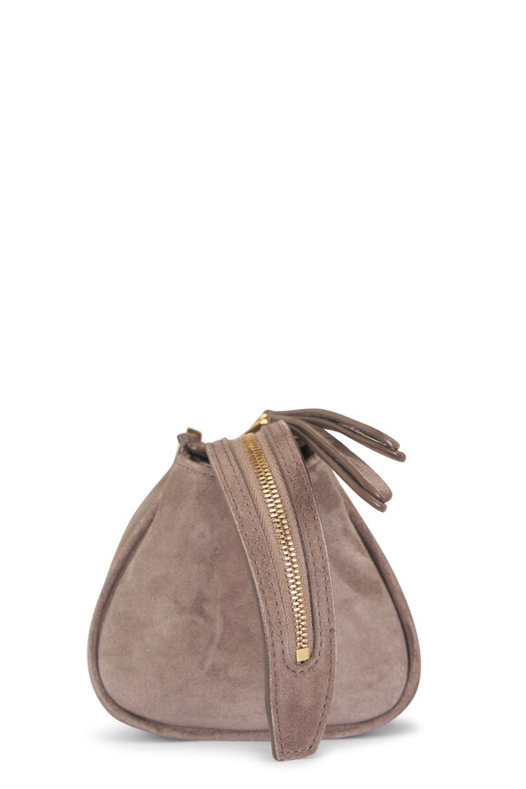 Khaite Donna Morning Dove Suede Evening Clutch - view 4