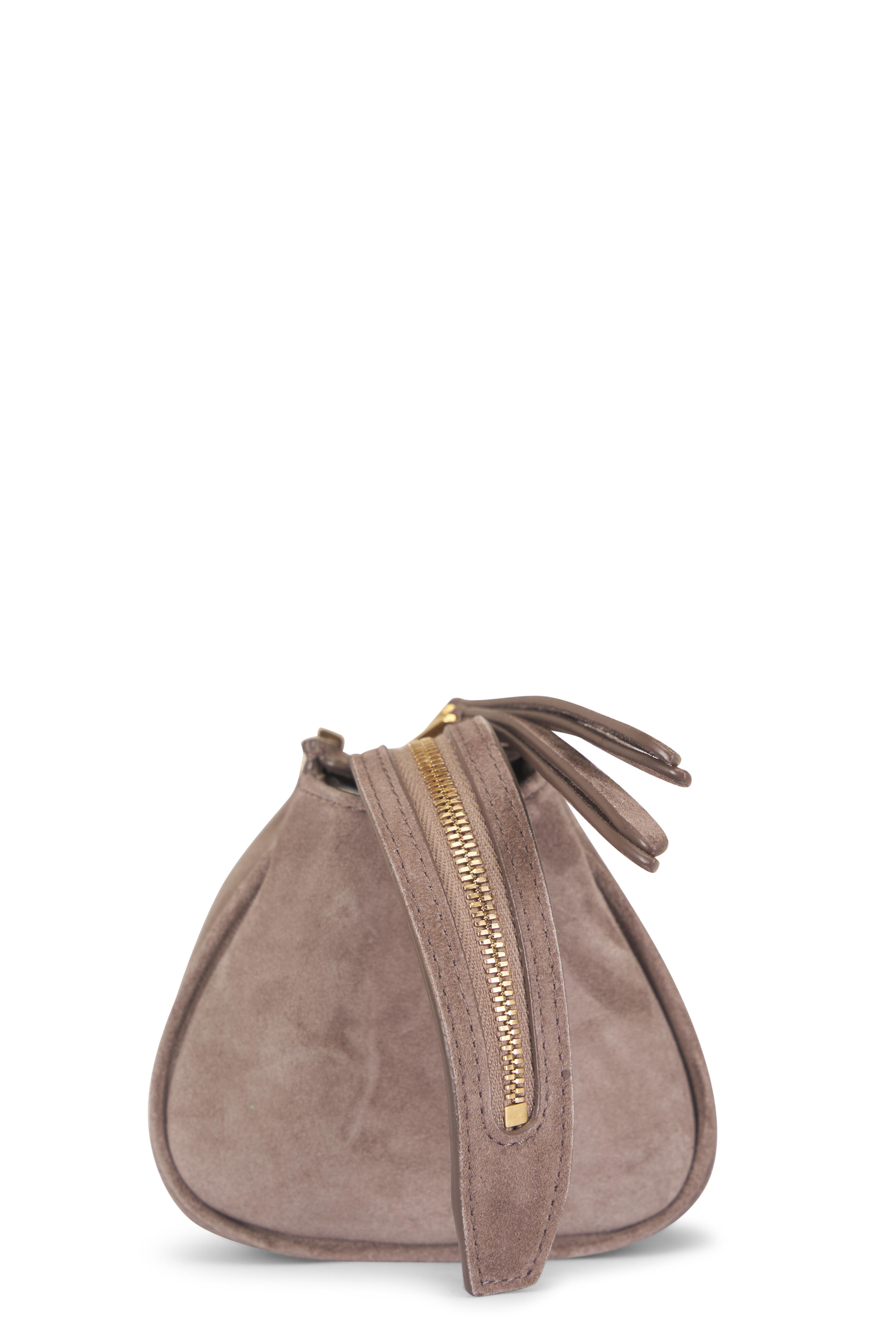 Khaite - Donna Morning Dove Suede Evening Clutch - view 4