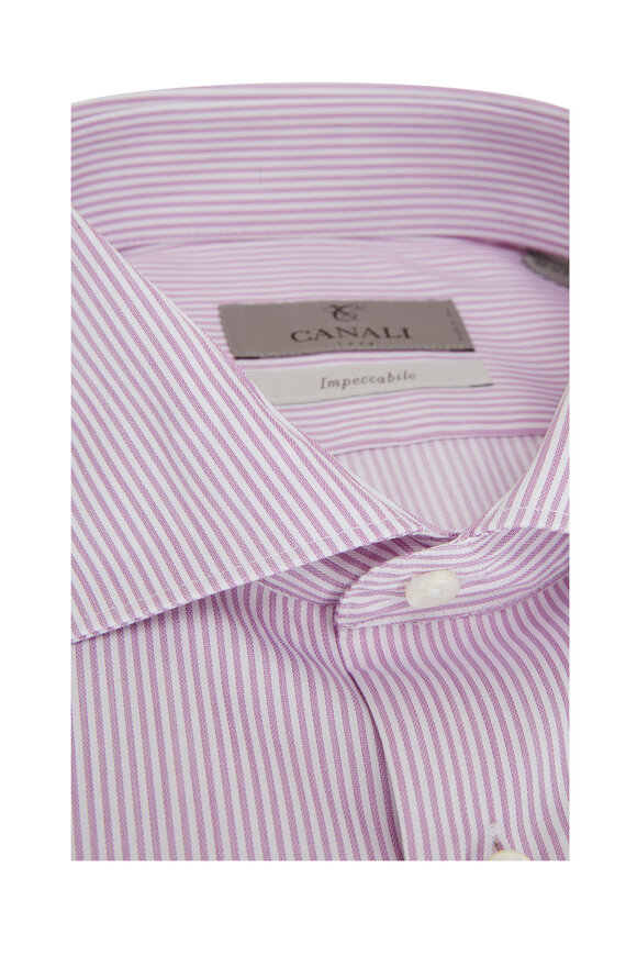 Canali - Purple Stripe Dress Shirt