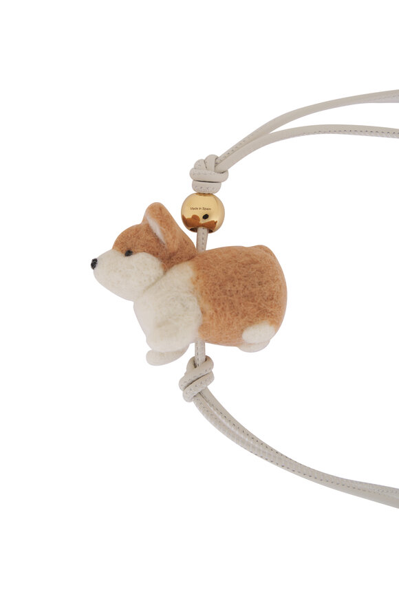 Loewe Soft White & Orange Corgi Felt Bag Charm - view 4