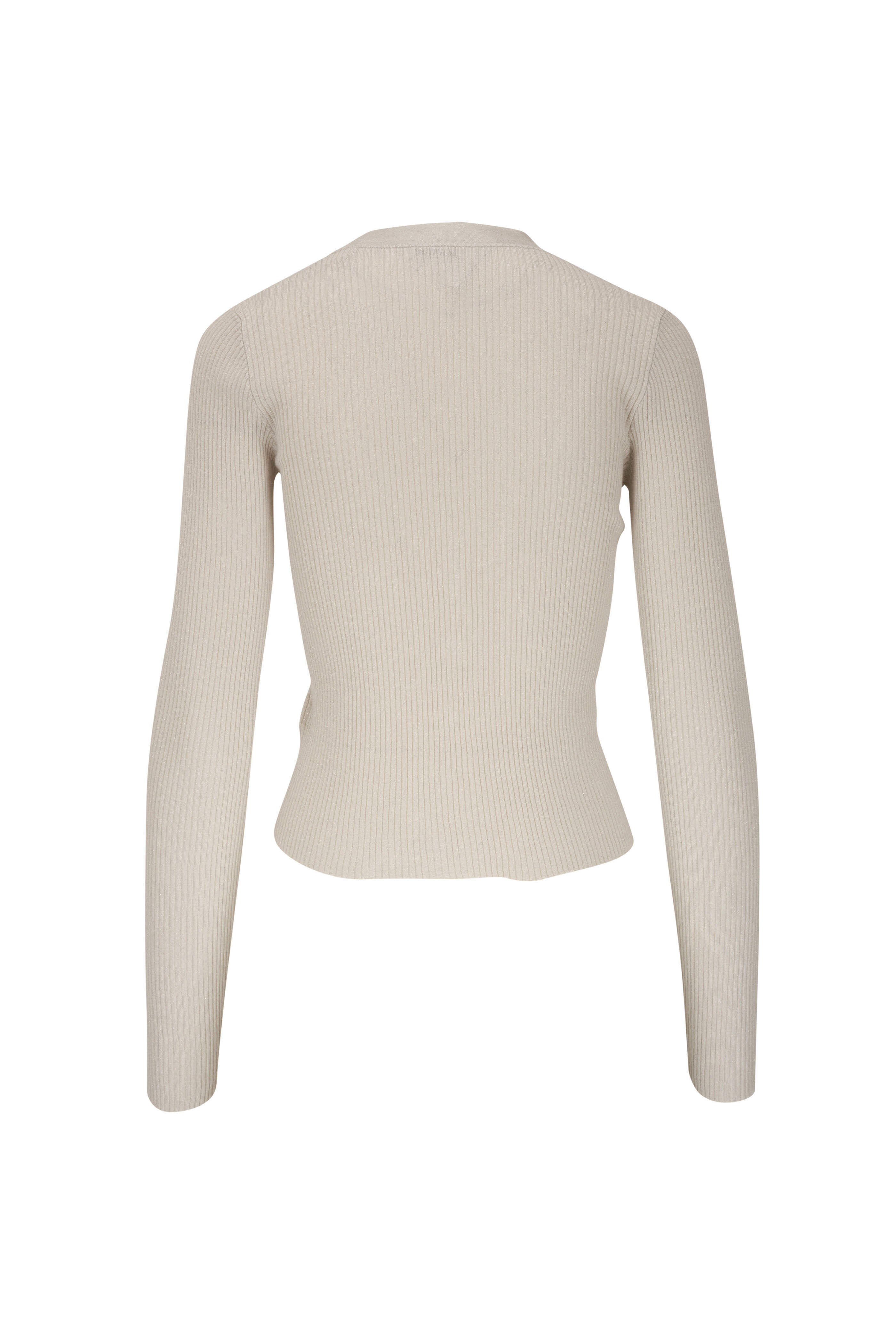Brunello Cucinelli - Warm White Lurex Cardigan | Mitchell Stores