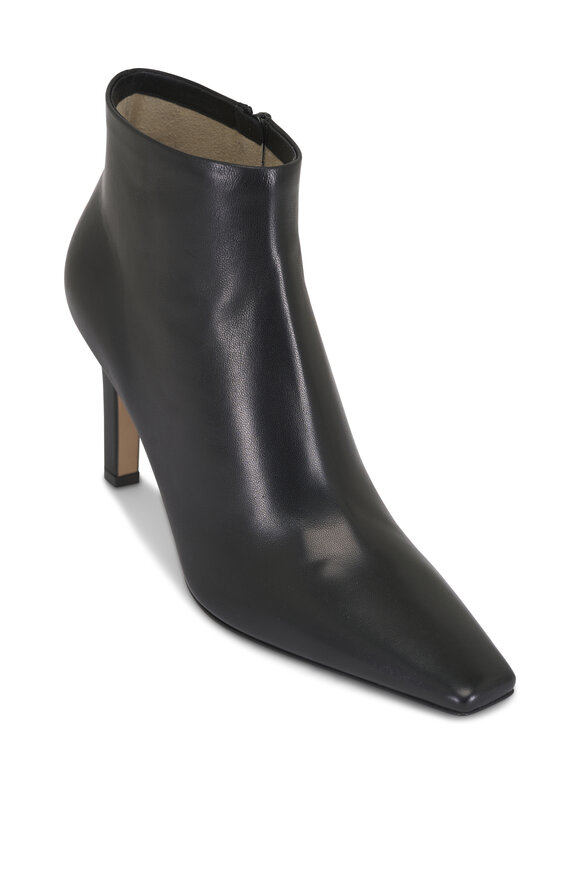 The Row Carla Black Leather Ankle Boot, 80mm