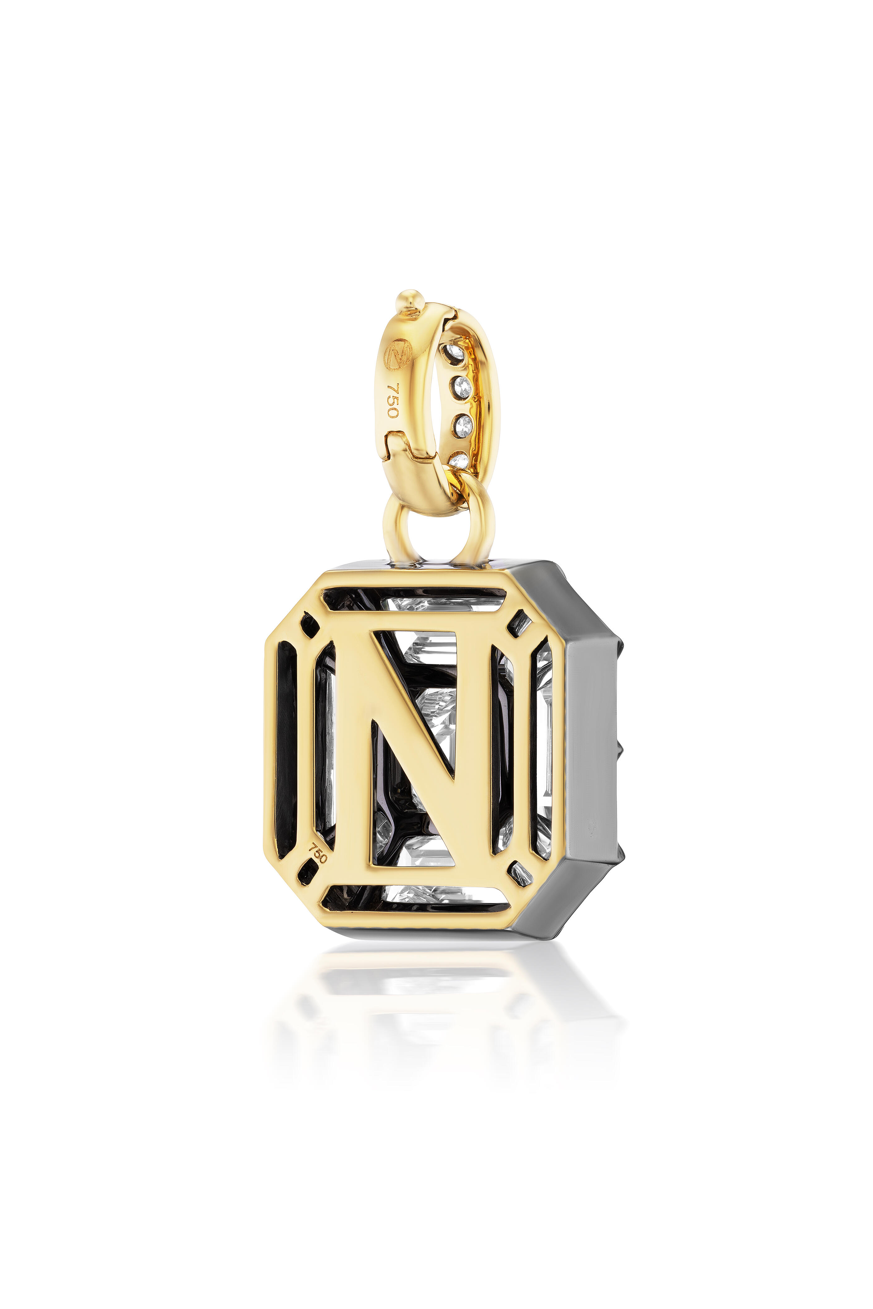 Nam Cho - 18k Yellow Gold Diamond Asscher Mosaic Pendant