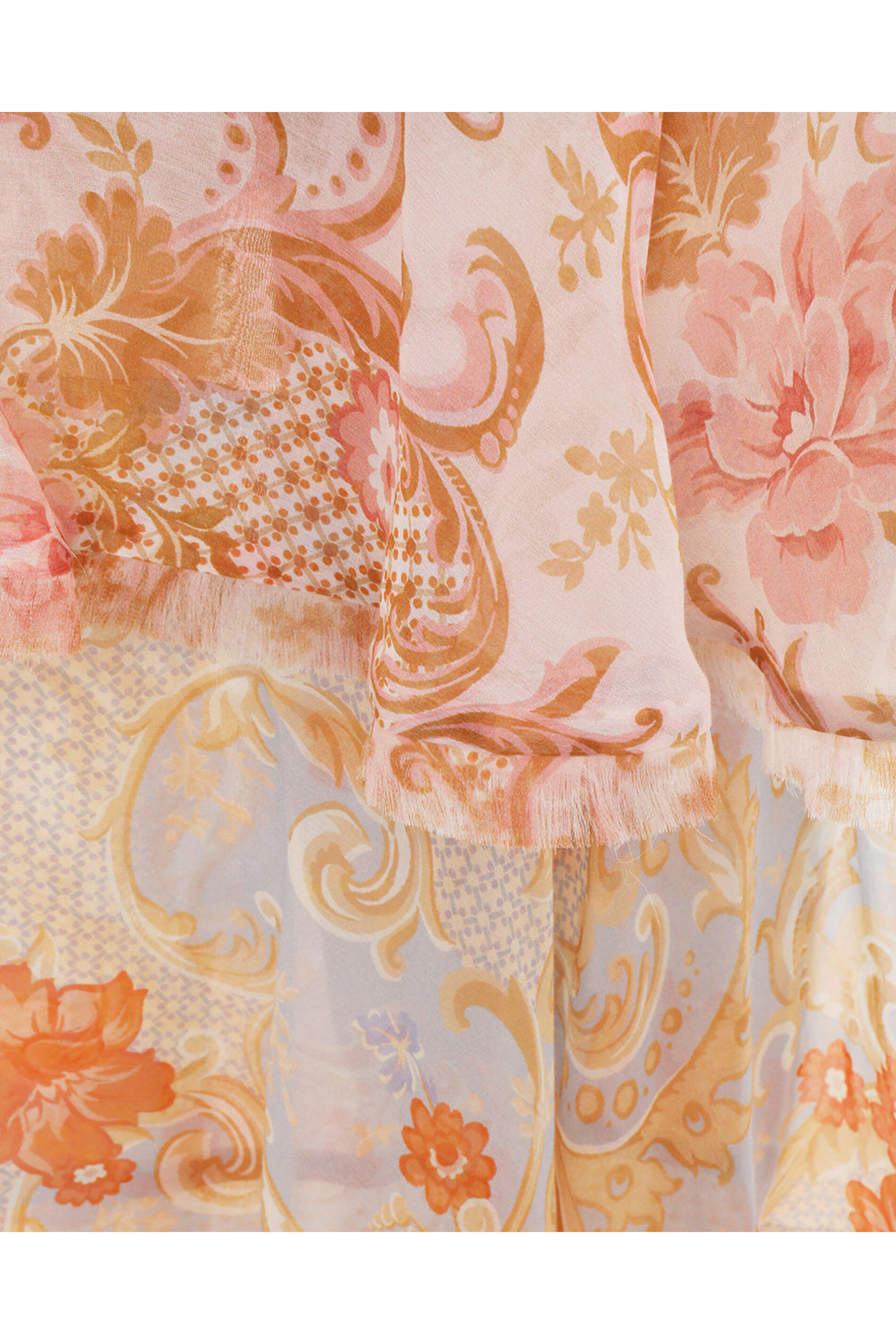 Zimmermann - Multi Swirl Floral Tiered Flounce Midi Skirt