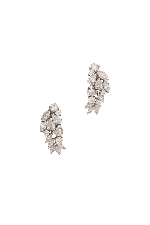 ZYDO 18k White Gold Diamond Climber Earrings - view 1
