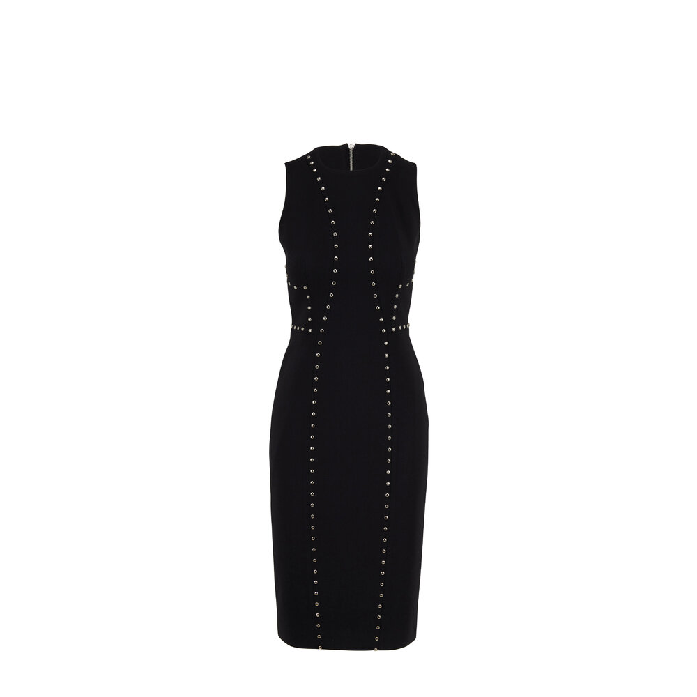 Michael Kors Collection - Black Crêpe Studded Sleeveless