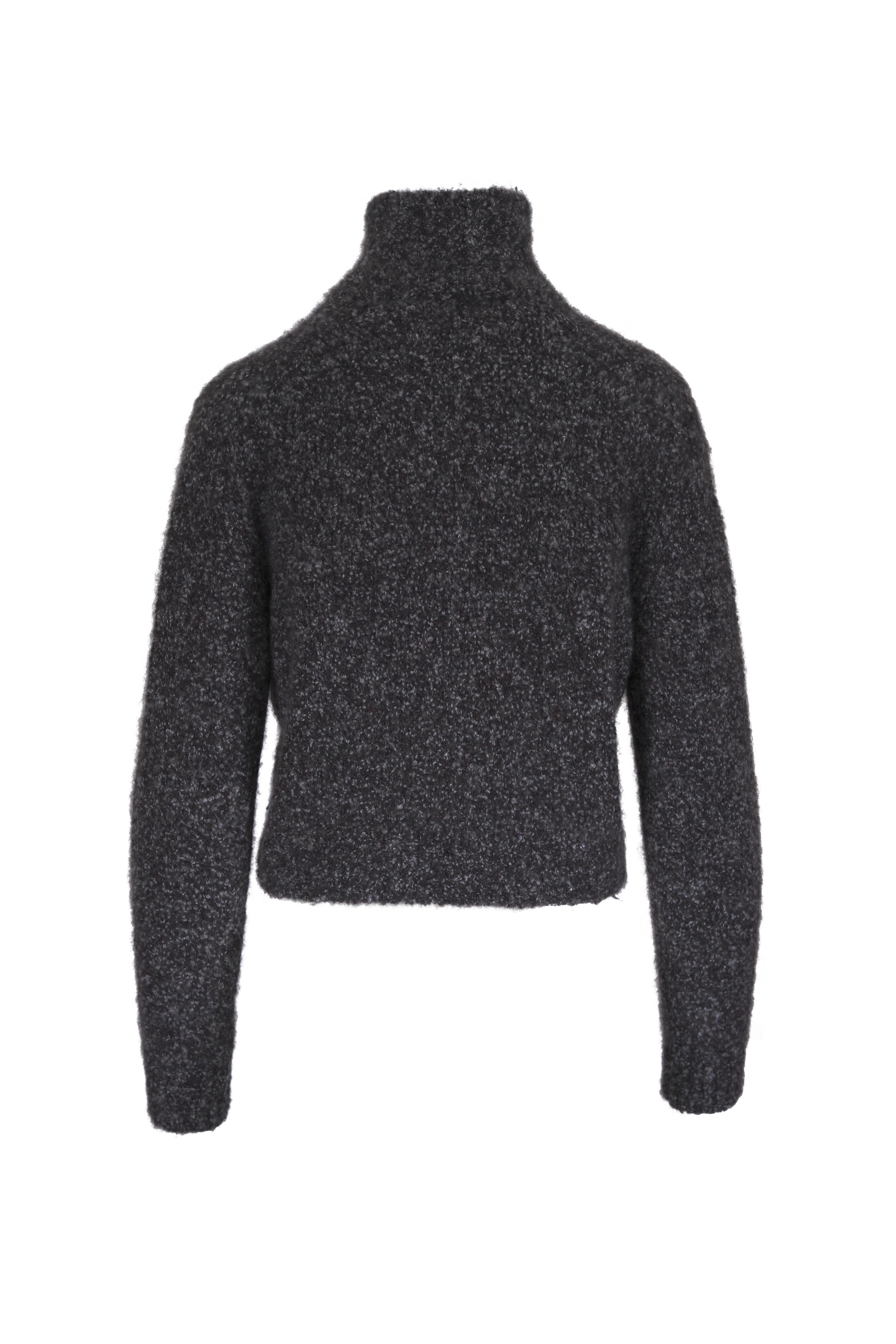 Maurizio Baldassari - Blue & Gray Cashmere & Silk Boucle Turtleneck - view 2