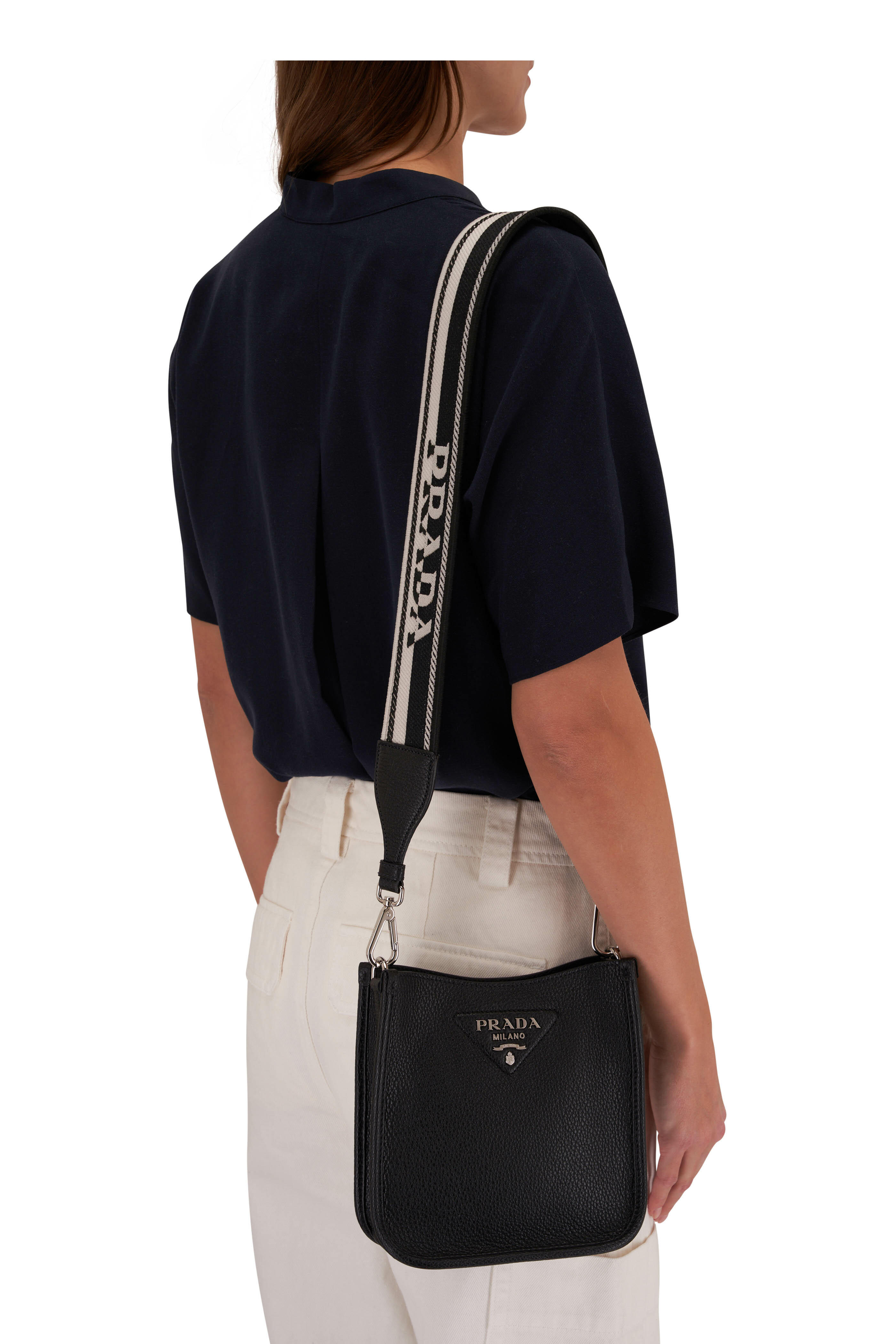 Prada - Mini Black Leather Shoulder Bag | Mitchell Stores