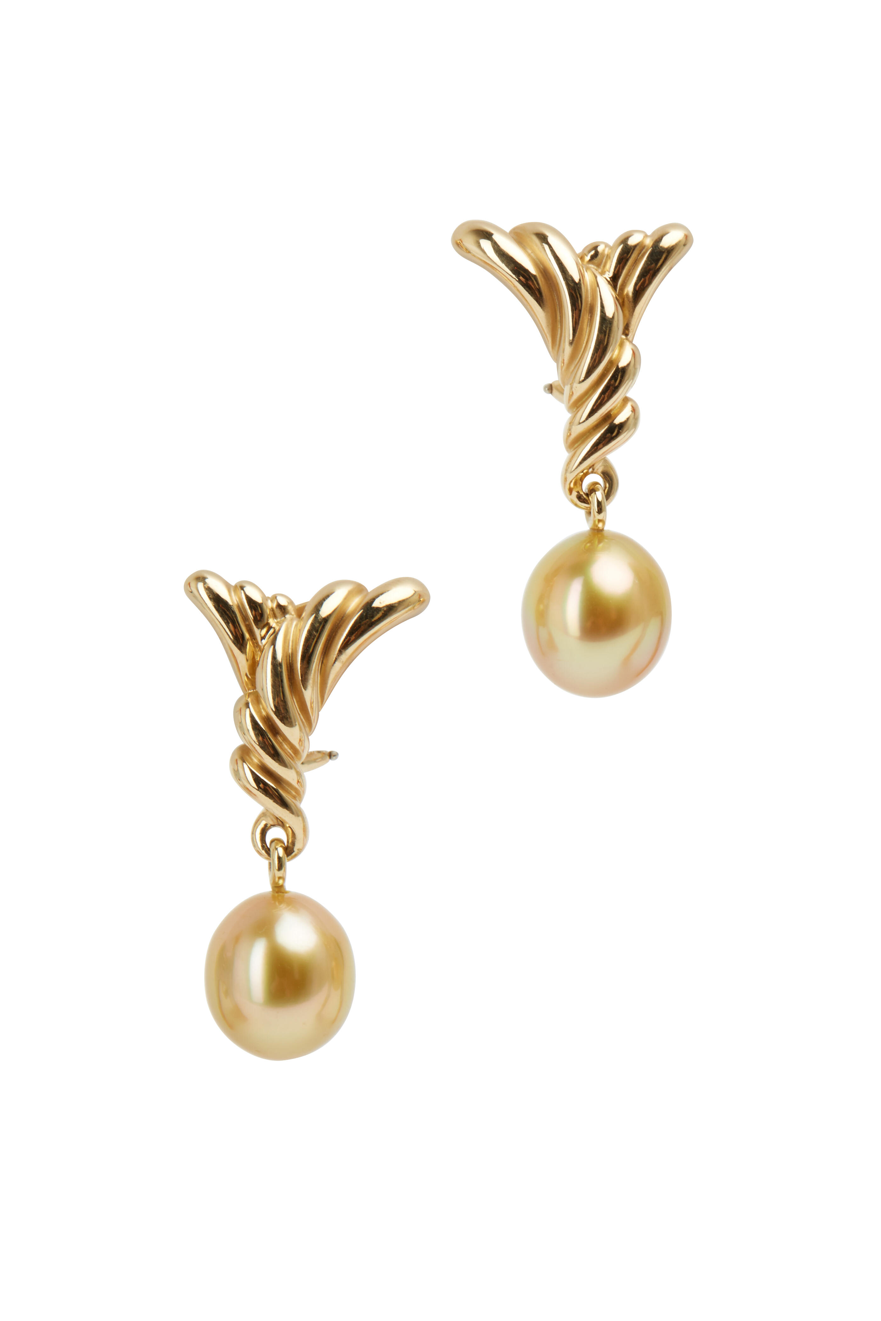 Assael - Angela Cummings Gold Pearl Angel Wing Earrings