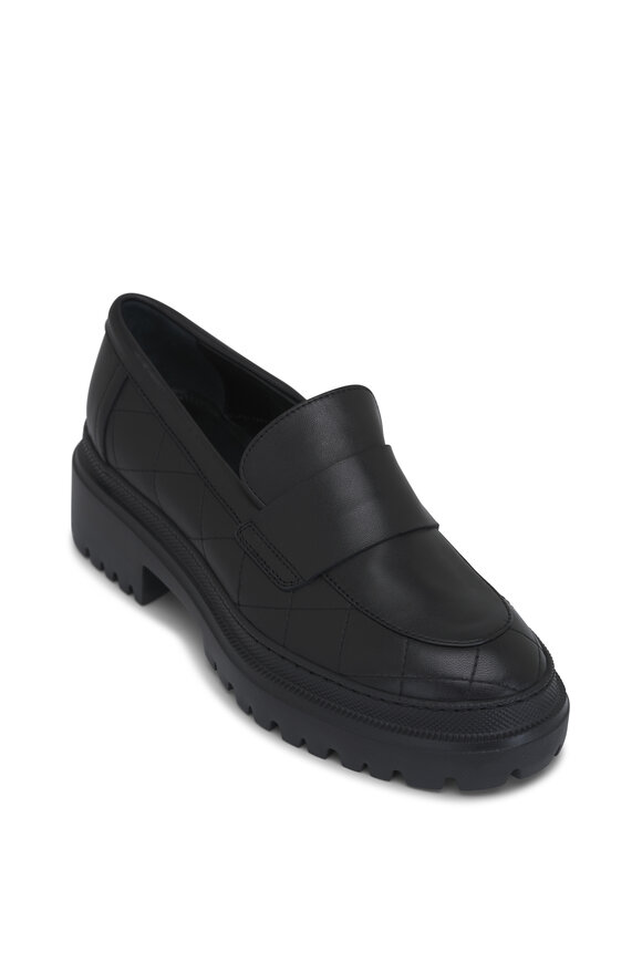 AGL Mary Soft Black Leather Moccassin, 40mm