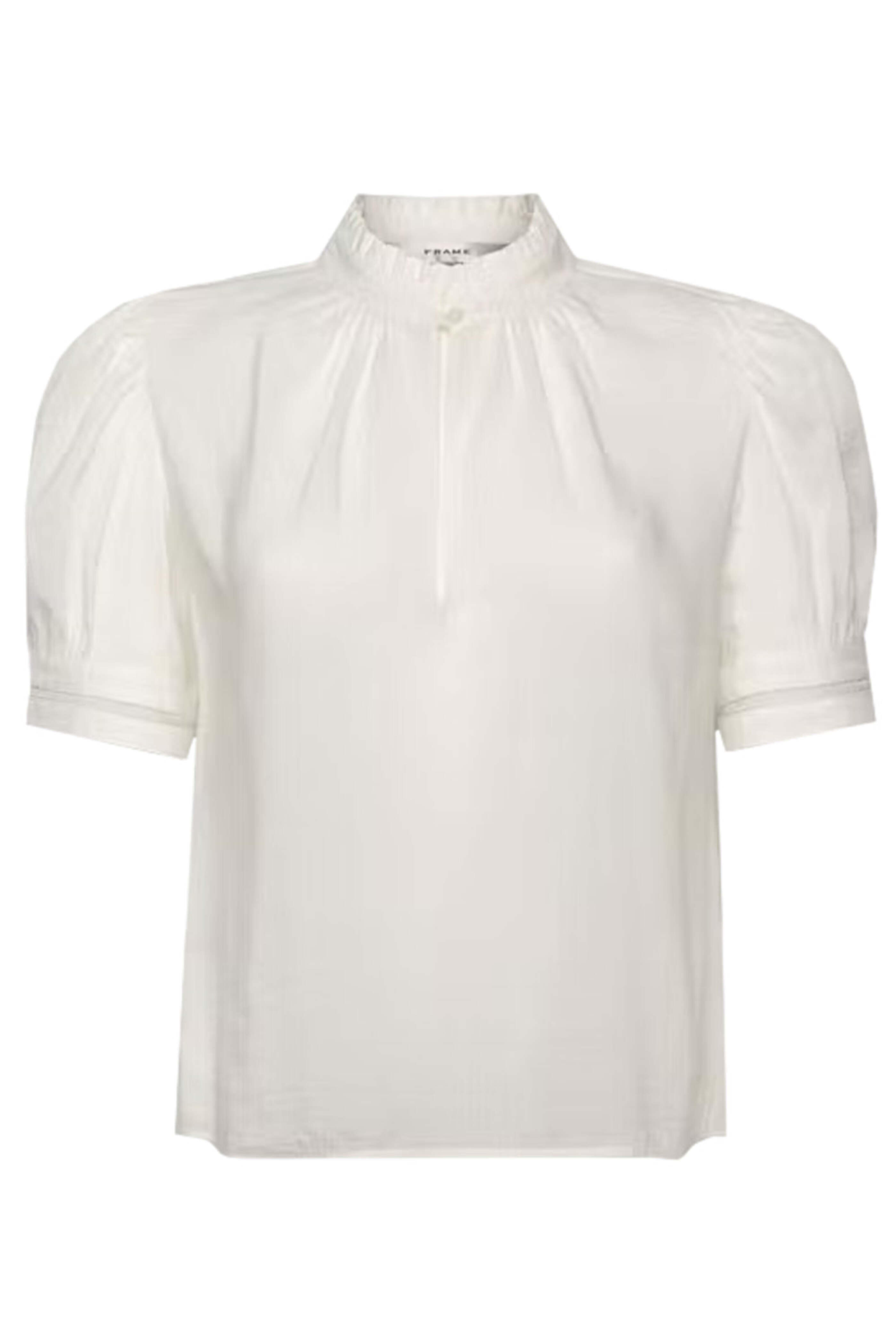 Frame - White Ruffle Collar Lace Blouse