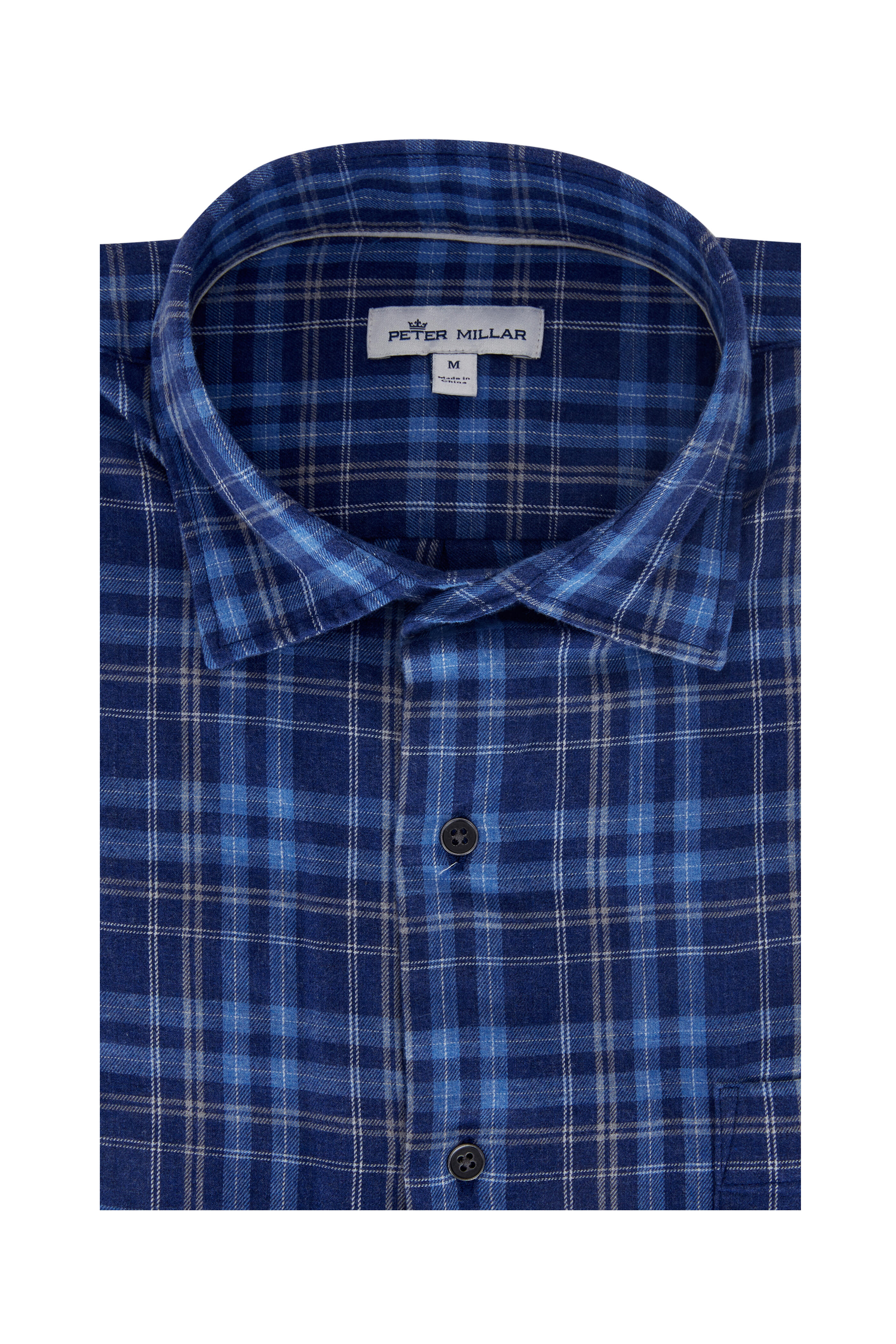 Peter Millar - Thetford Mines Atlantic Blue Cotton Sport Shirt