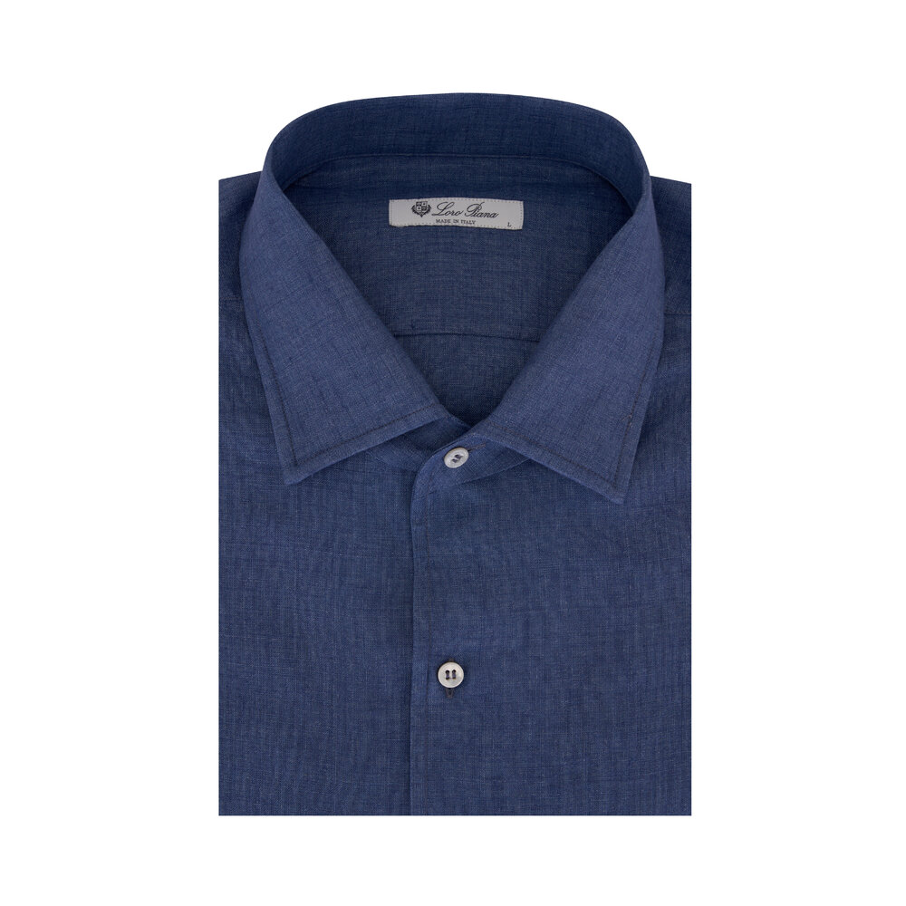 Loro Piana 長袖ポロシャツ Lサイズ Polo Shirt Cotton Deep Ocean Blue | Loro Piana US