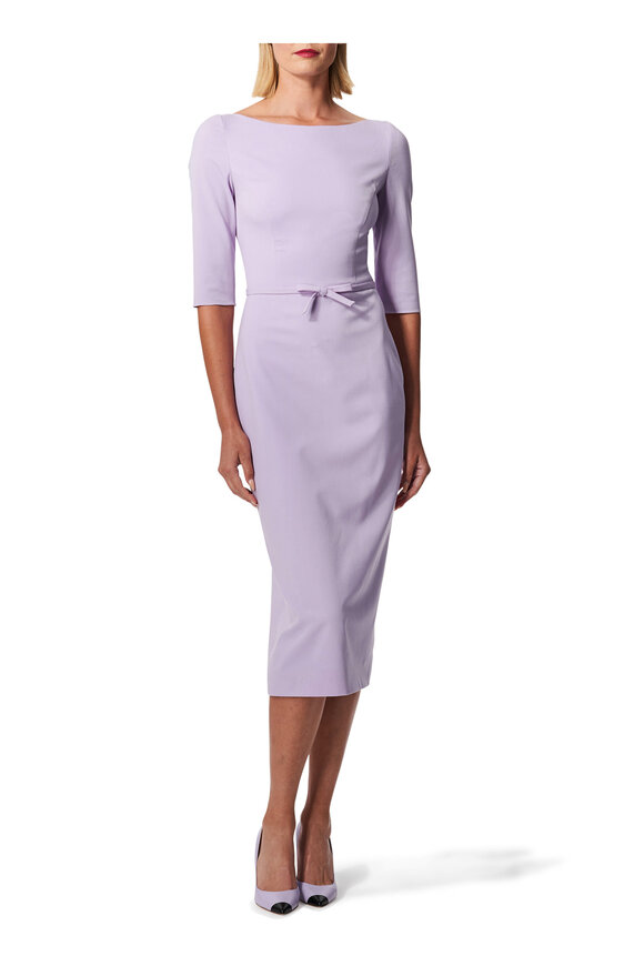 Carolina Herrera - Lilac Elbow Sleeve Midi Dress 