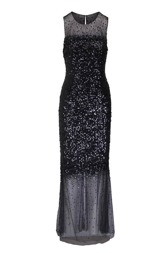 Sachin + Babi Candice Black Sequin Gown