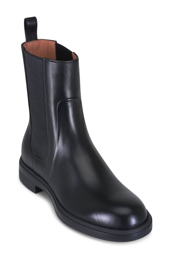 Santoni Easy Black Leather Pull On Boot - view 1
