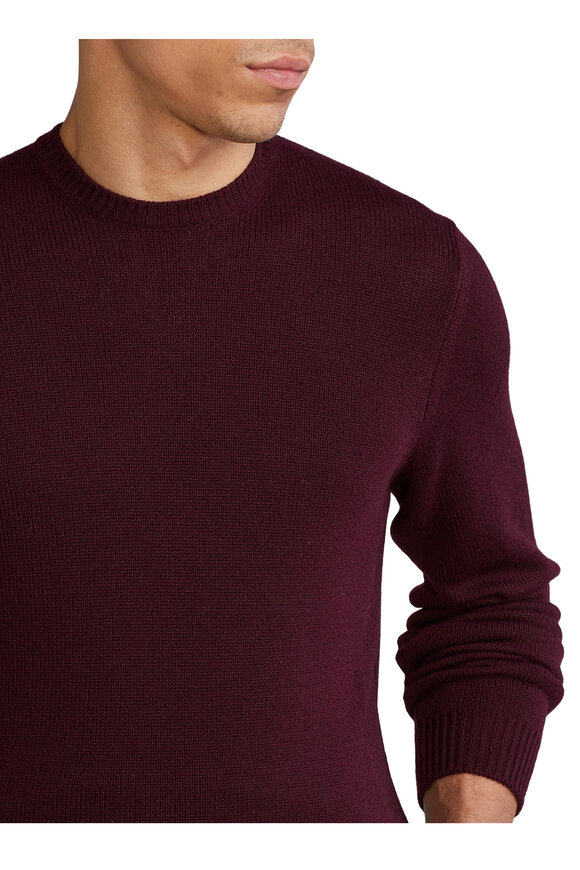 Ralph Lauren Purple Label - Burgundy Cashmere Crewneck Sweater