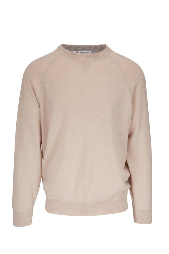 Brunello Cucinelli - Sand Cashmere Crewneck Sweater