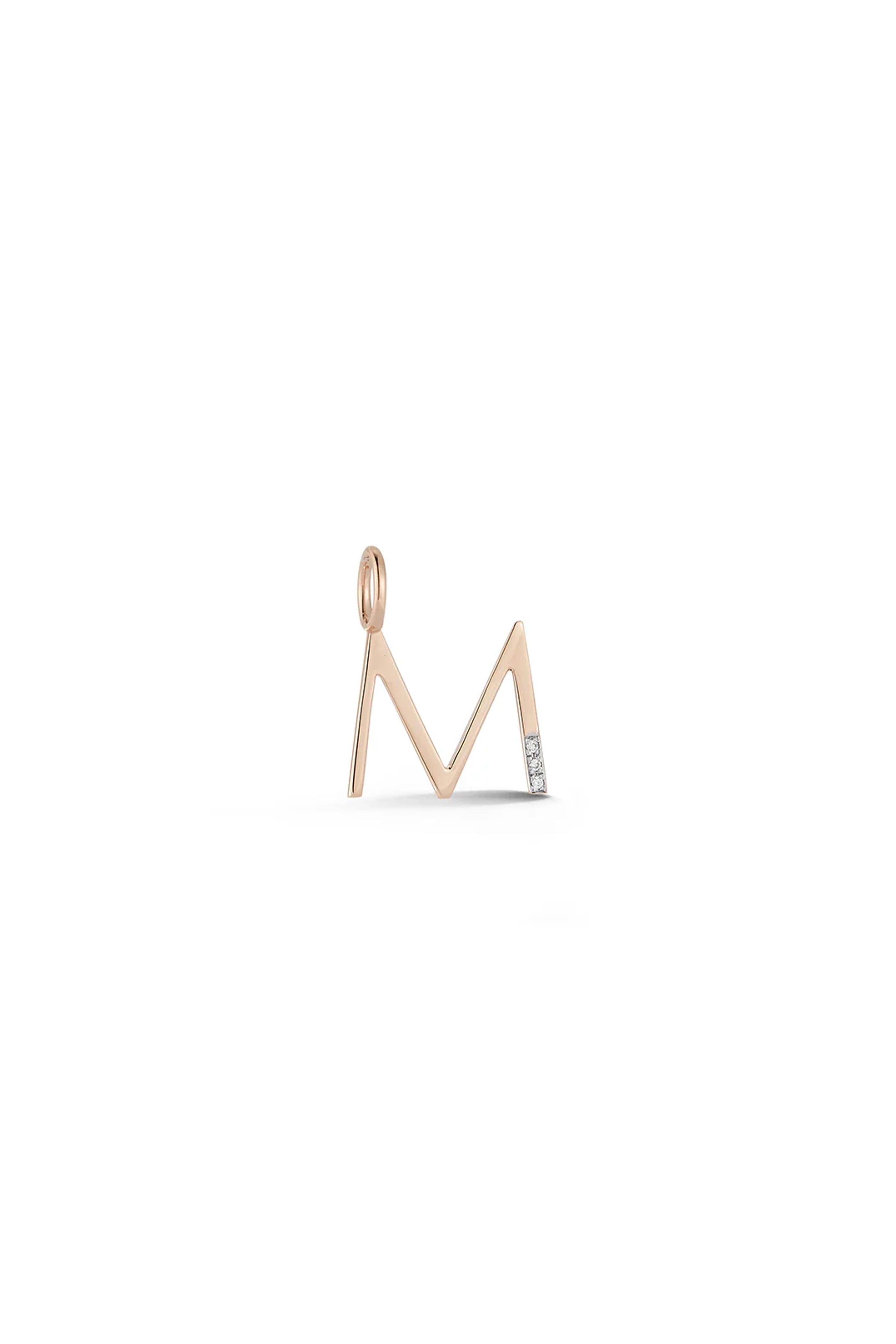 Walters Faith - Mini Rose Gold Diamond M Pendant