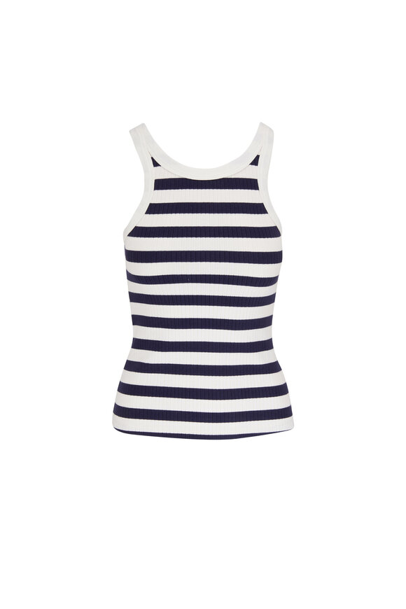 Mother - Chin Up Navy & White Stripe Tank Top