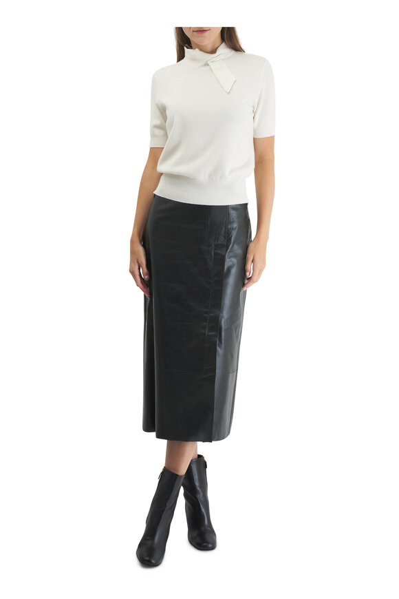 Akris - Lacquer Kale Green Nappa Leather Pencil Skirt