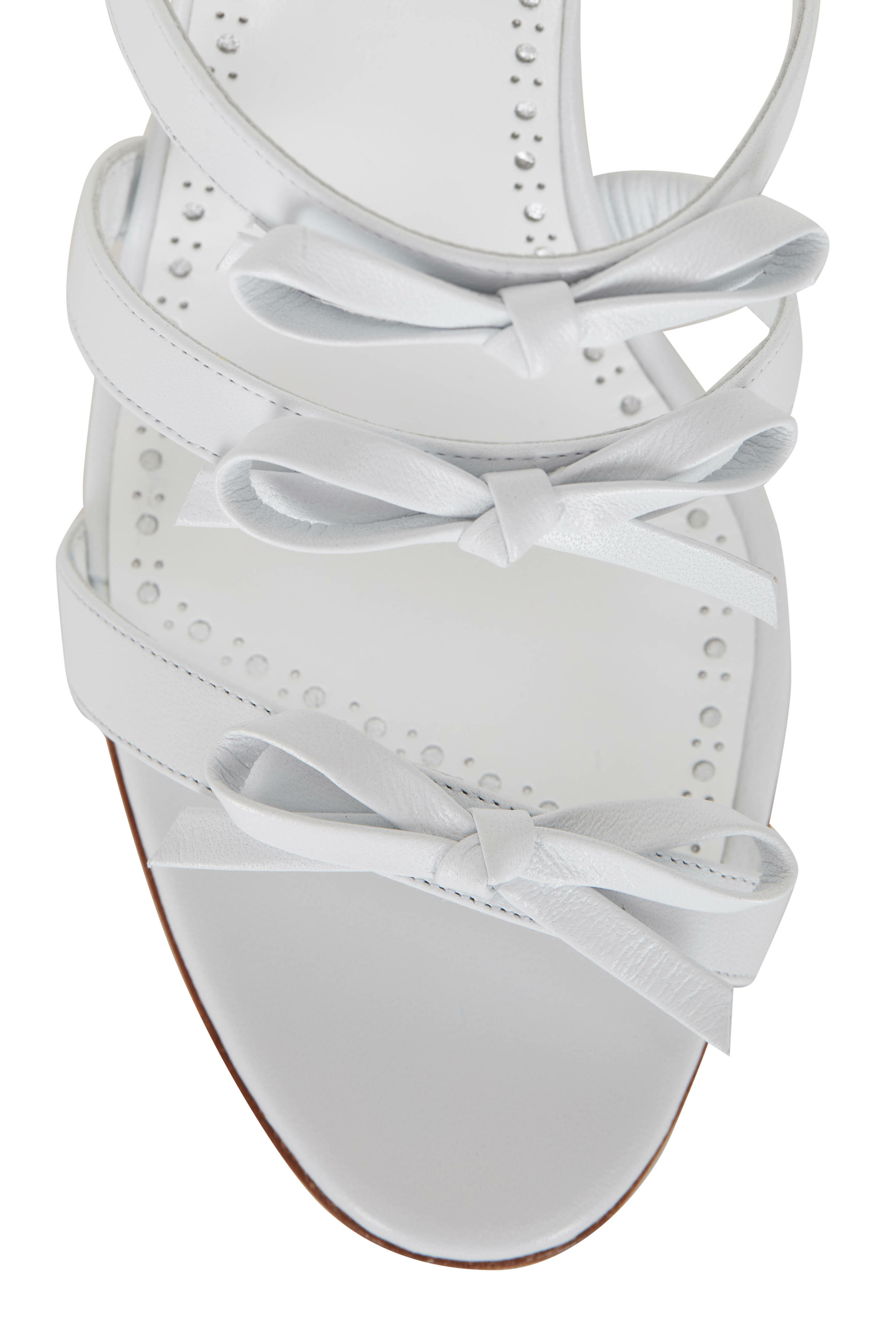 Manolo Blahnik - Ircanamu White Leather Mule, 70mm