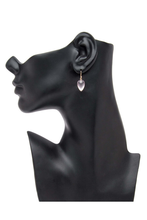 Ted Muehling Rose Quartz Acorn Earrings - view 2