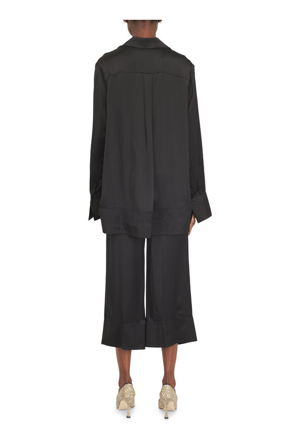 Totême Black Soft Tuxedo Shirt - view 4