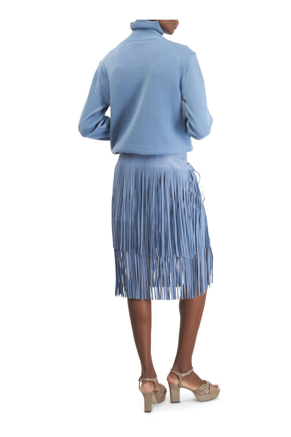 Michael Kors Collection Joan Lake Blue Cashmere Turtleneck - view 4