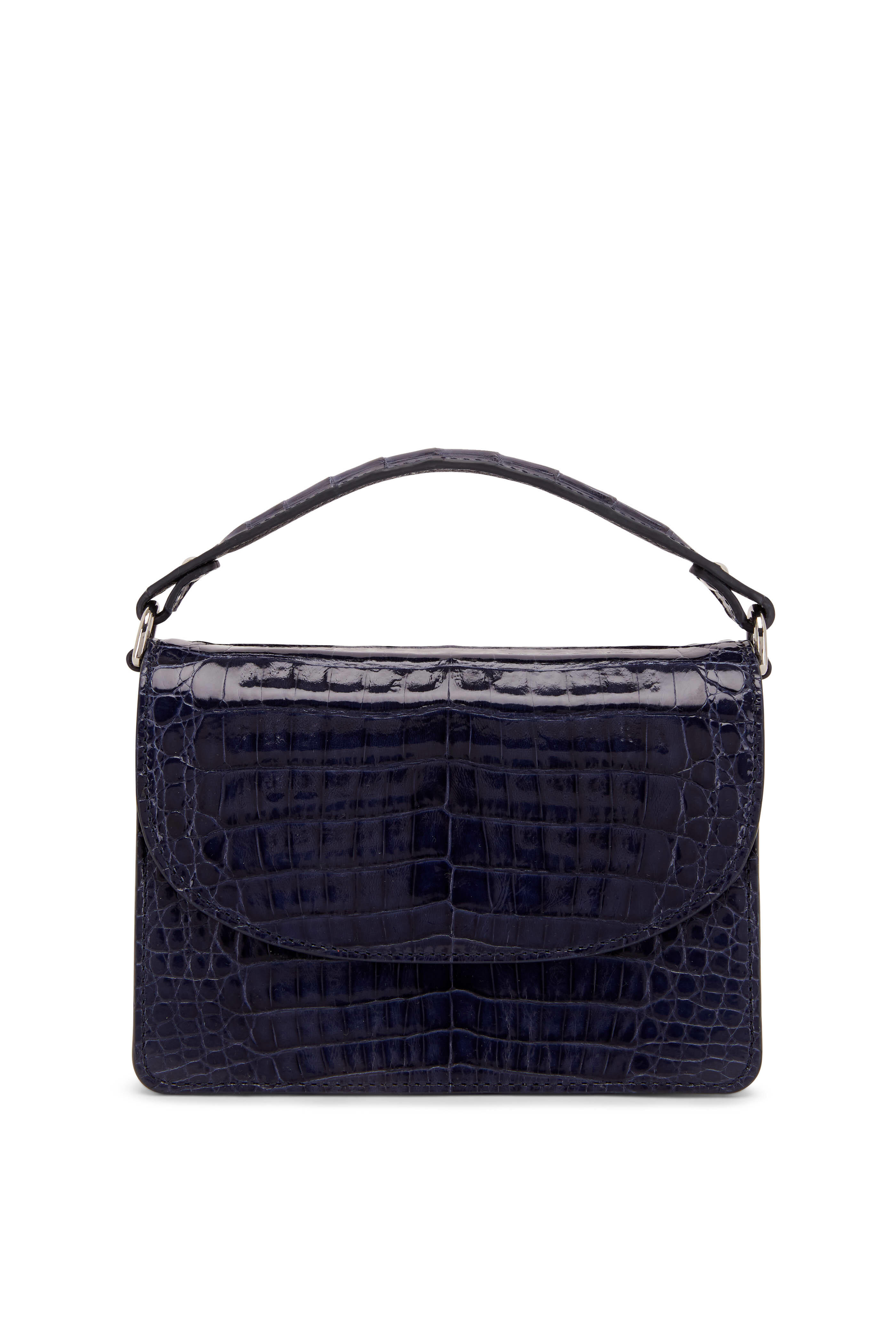 Maria Oliver - Valencia Navy Shiny Crocodile Crossbody
