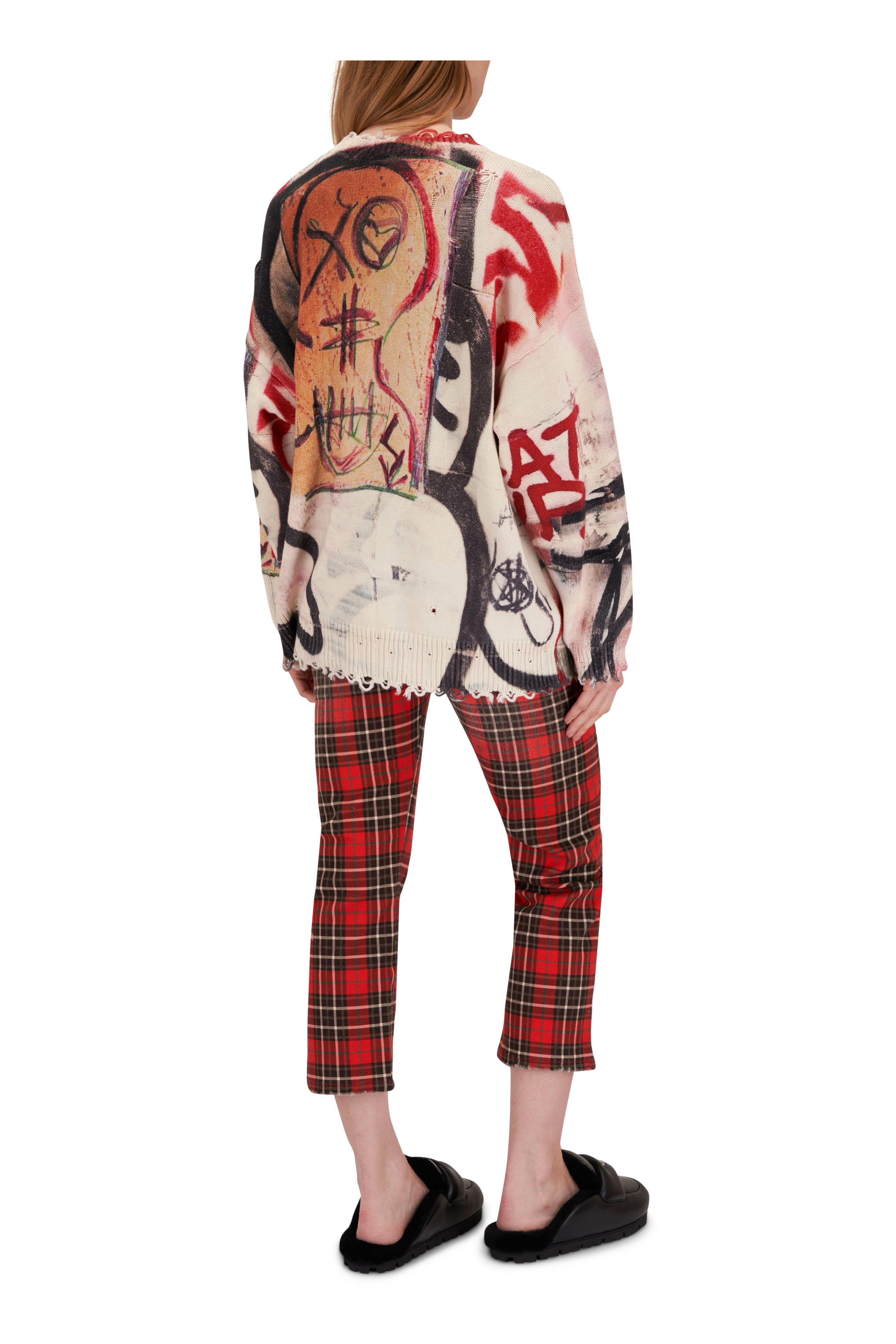 R13 Mercer Oversized Street Abstract Printed Sweater