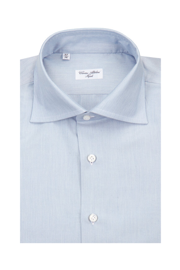 Cesare Attolini Solid Light Blue Sport Shirt - view 1
