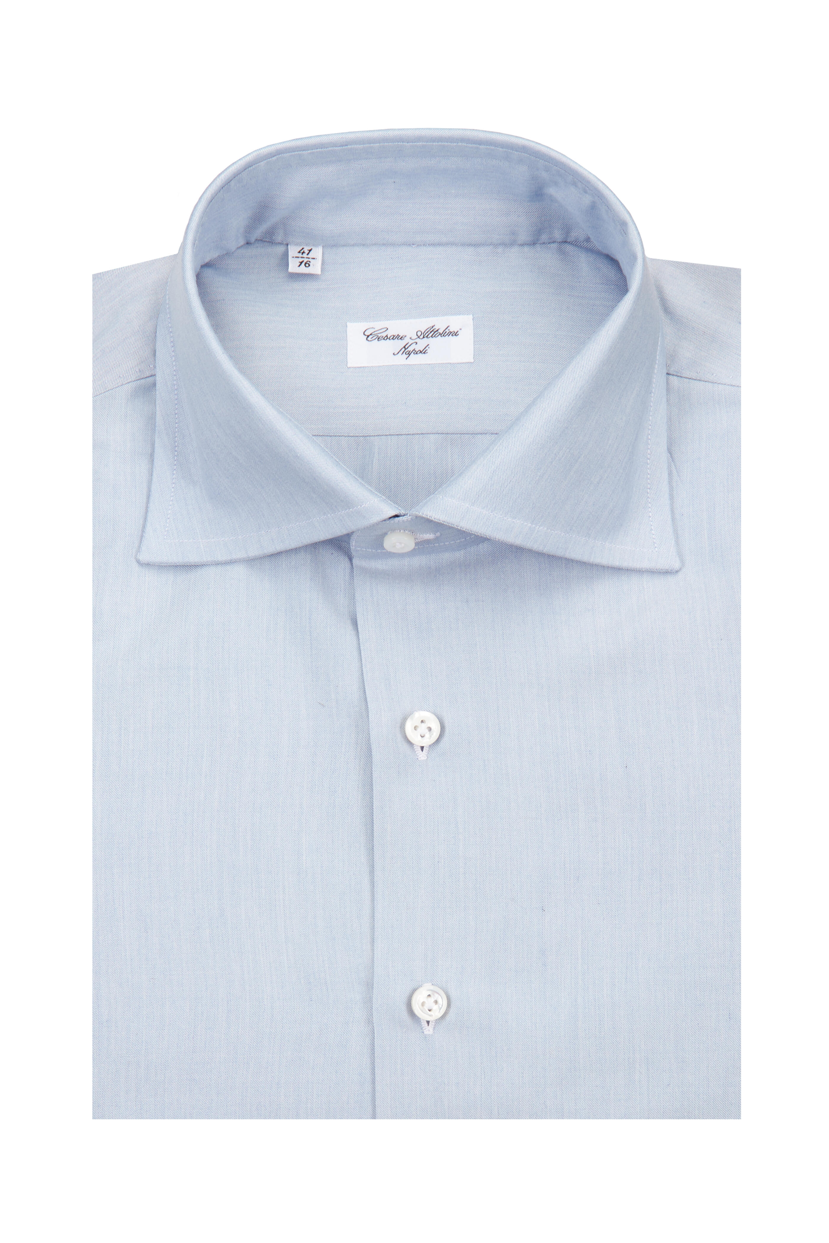 Cesare Attolini - Solid Light Blue Sport Shirt - view 1