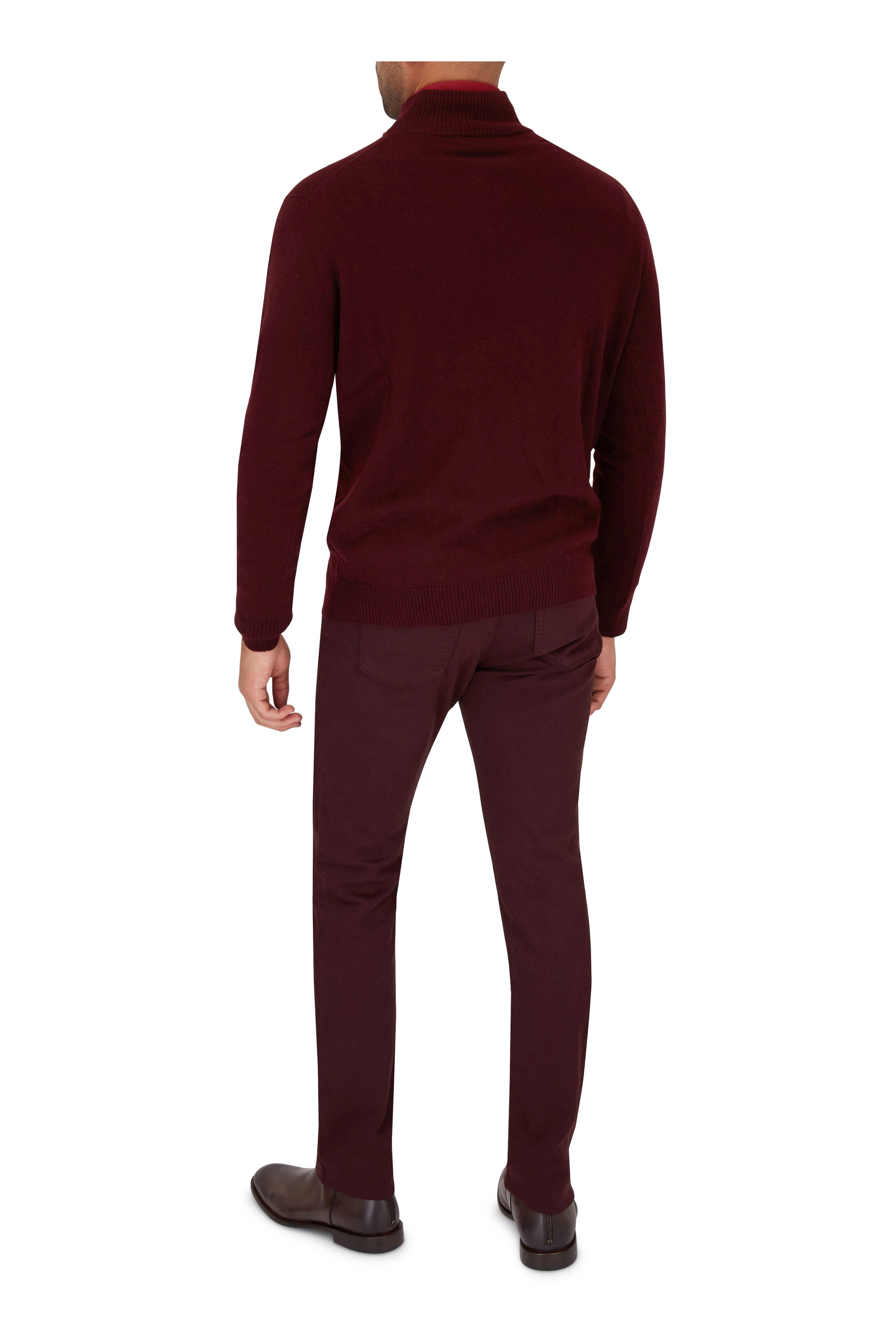 John Varvatos - NYC Wood Brown Burnished Leather Back-Zip Boot