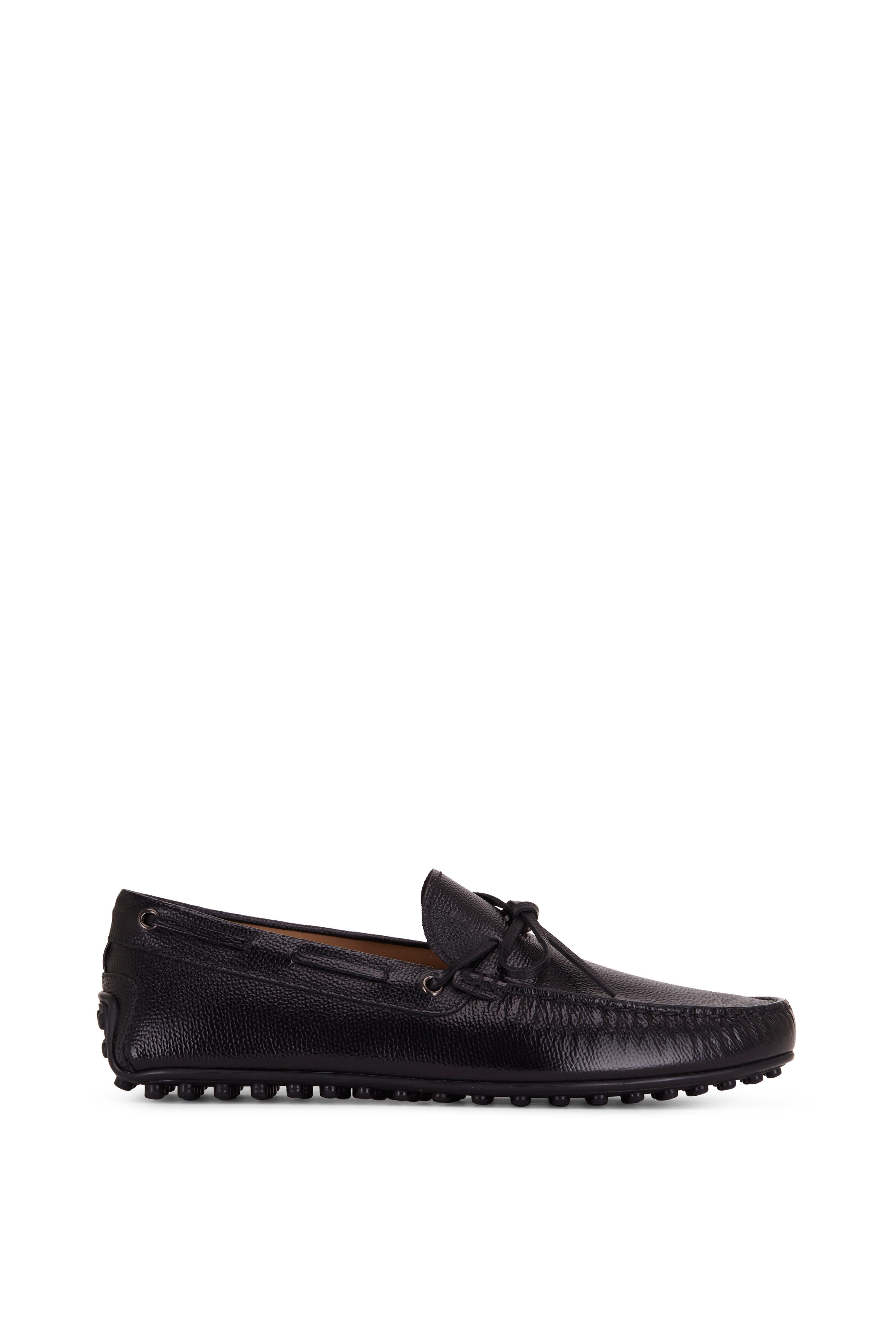 Tod's - City Gommino Black Textured Leather Loafer