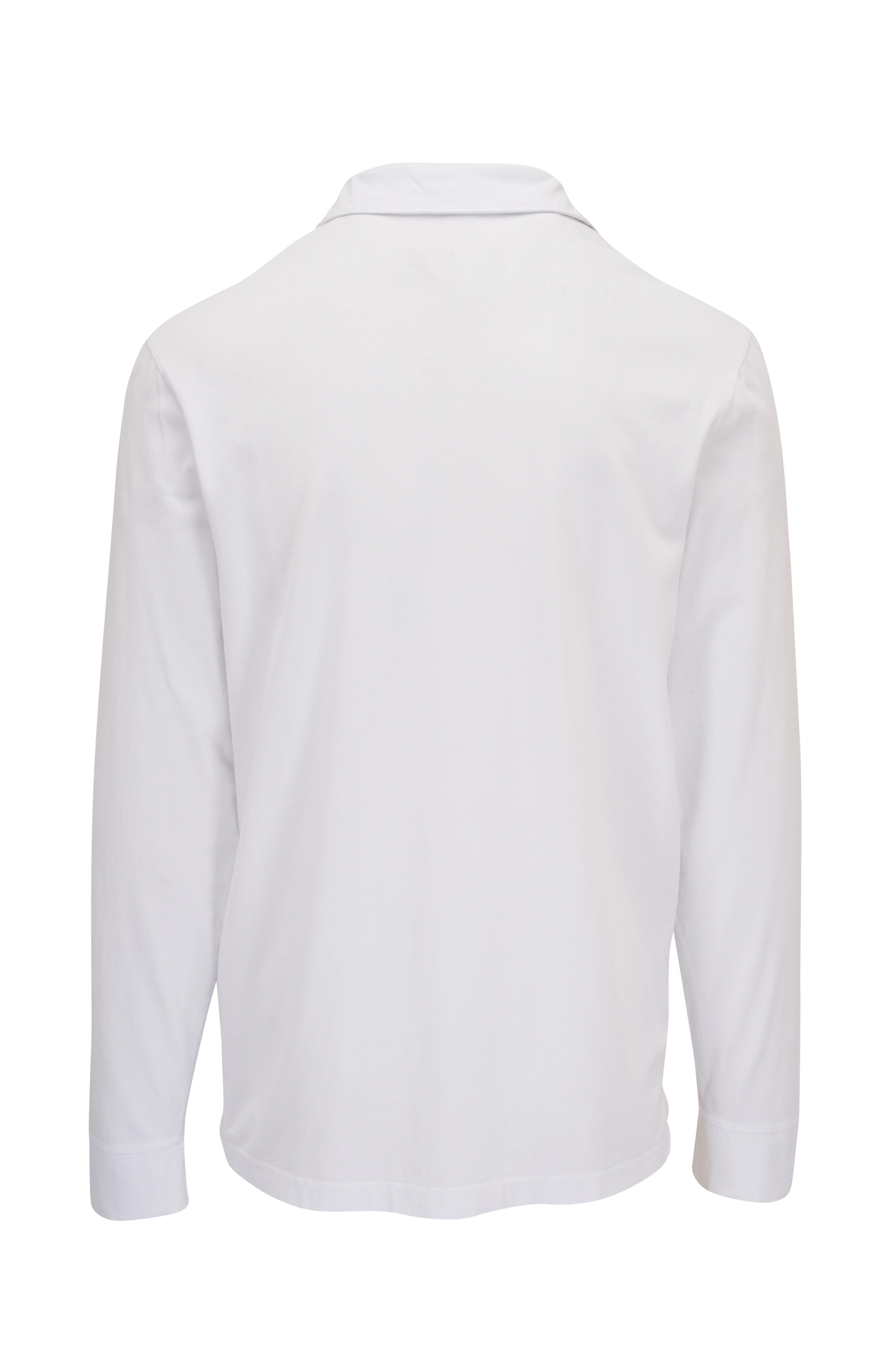 James Perse - White Sueded Jersey Rugby Polo | Mitchell Stores