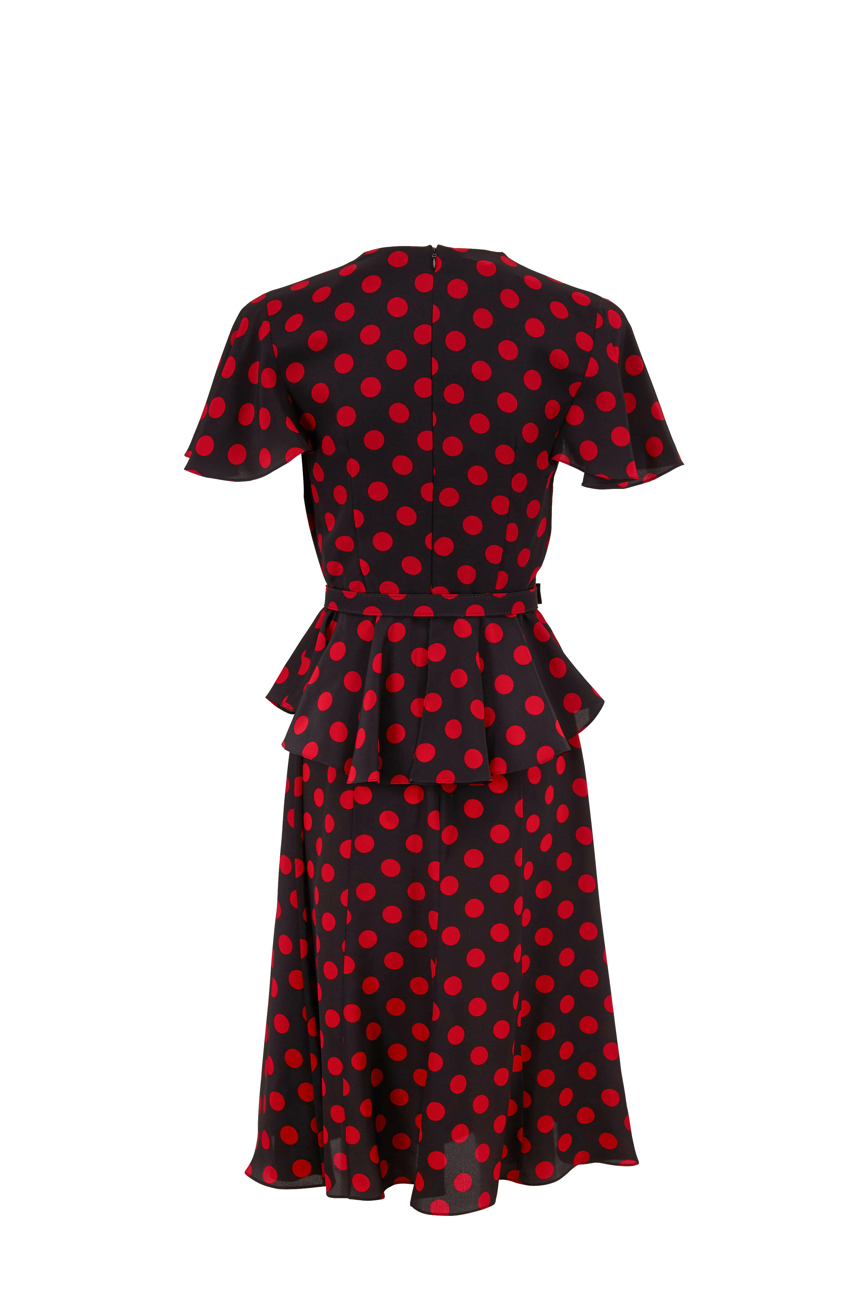 Michael Kors Collection - Black & Crimson Dot Silk Short