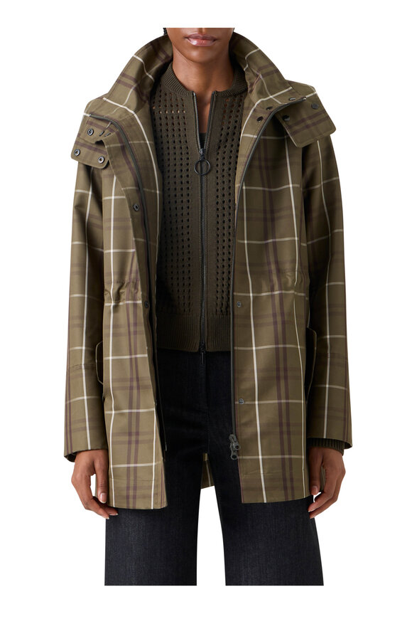 Akris Punto Olive Plaid Techno Taffeta Rain Jacket - view 2