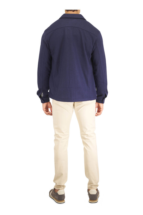 Tom Ford Navy Cashmere Overshirt - view 4
