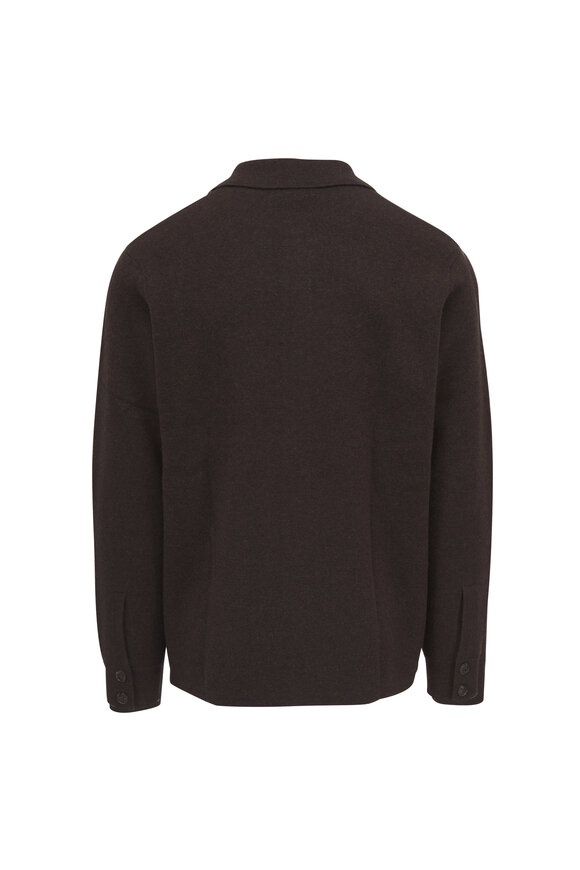 Kinross Coffee Cashmere Shirt Jacket - view 3