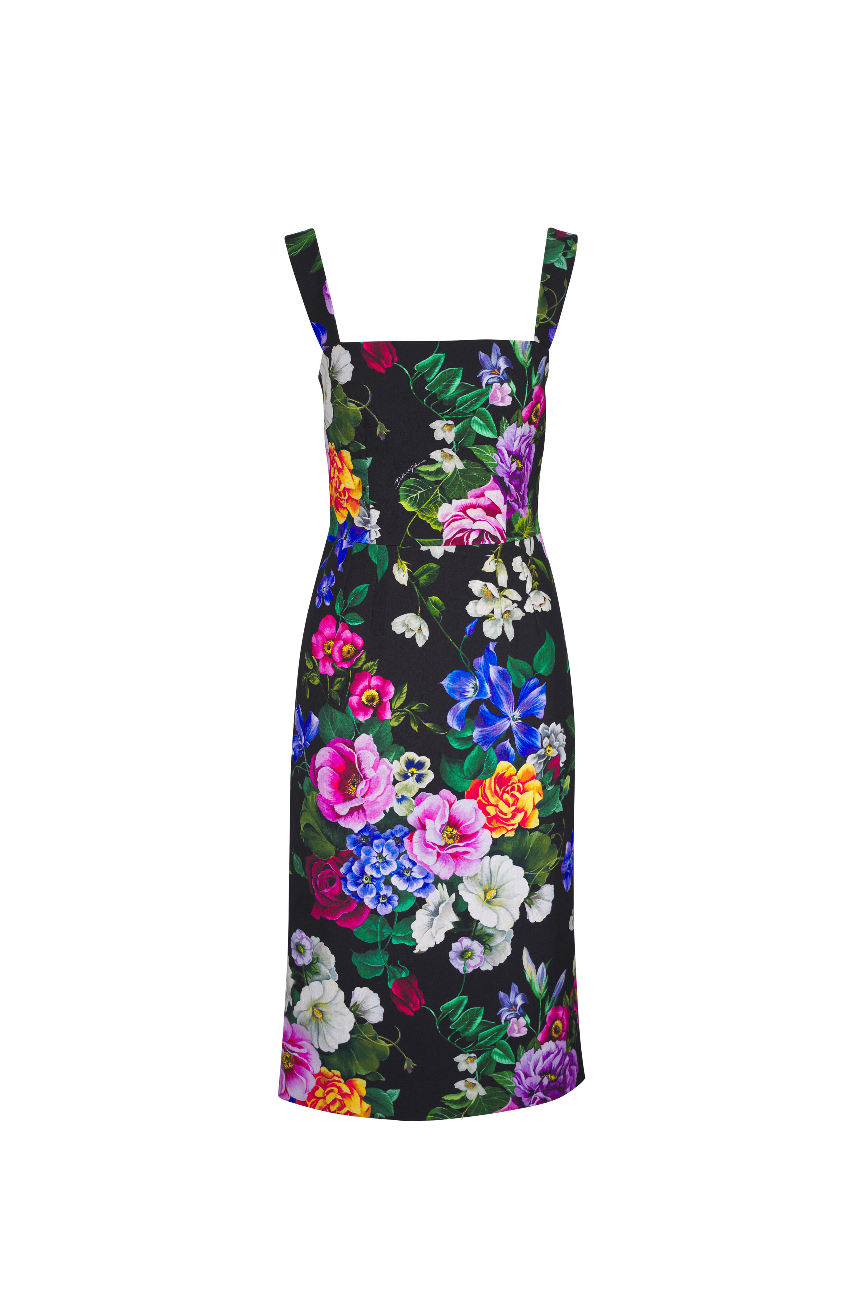 Dolce & Gabbana - Multicolor Floral Print Seamed Midi Dress