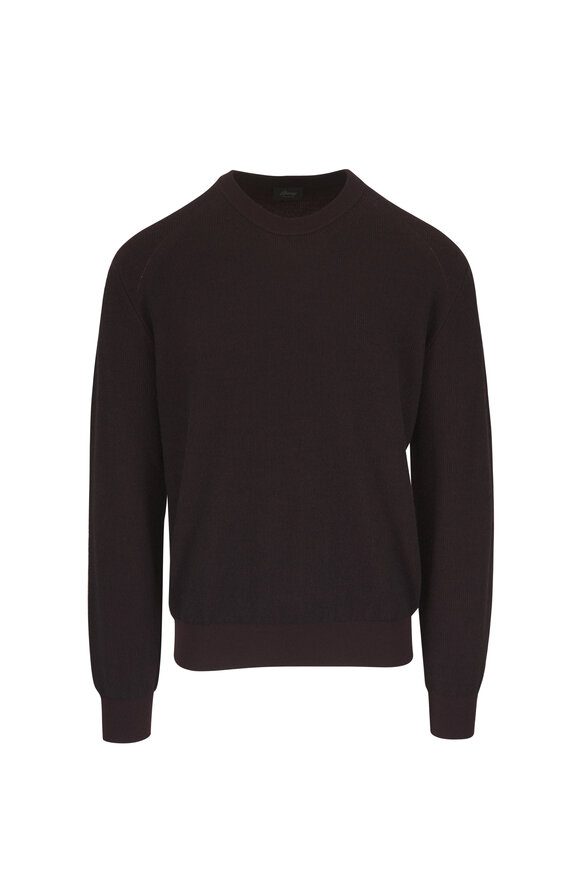 Brioni Plum Cashmere & Wool Sweater - view 1