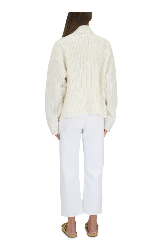 The Elder Statesman - Mulberry Boxy Ivory Cardigan