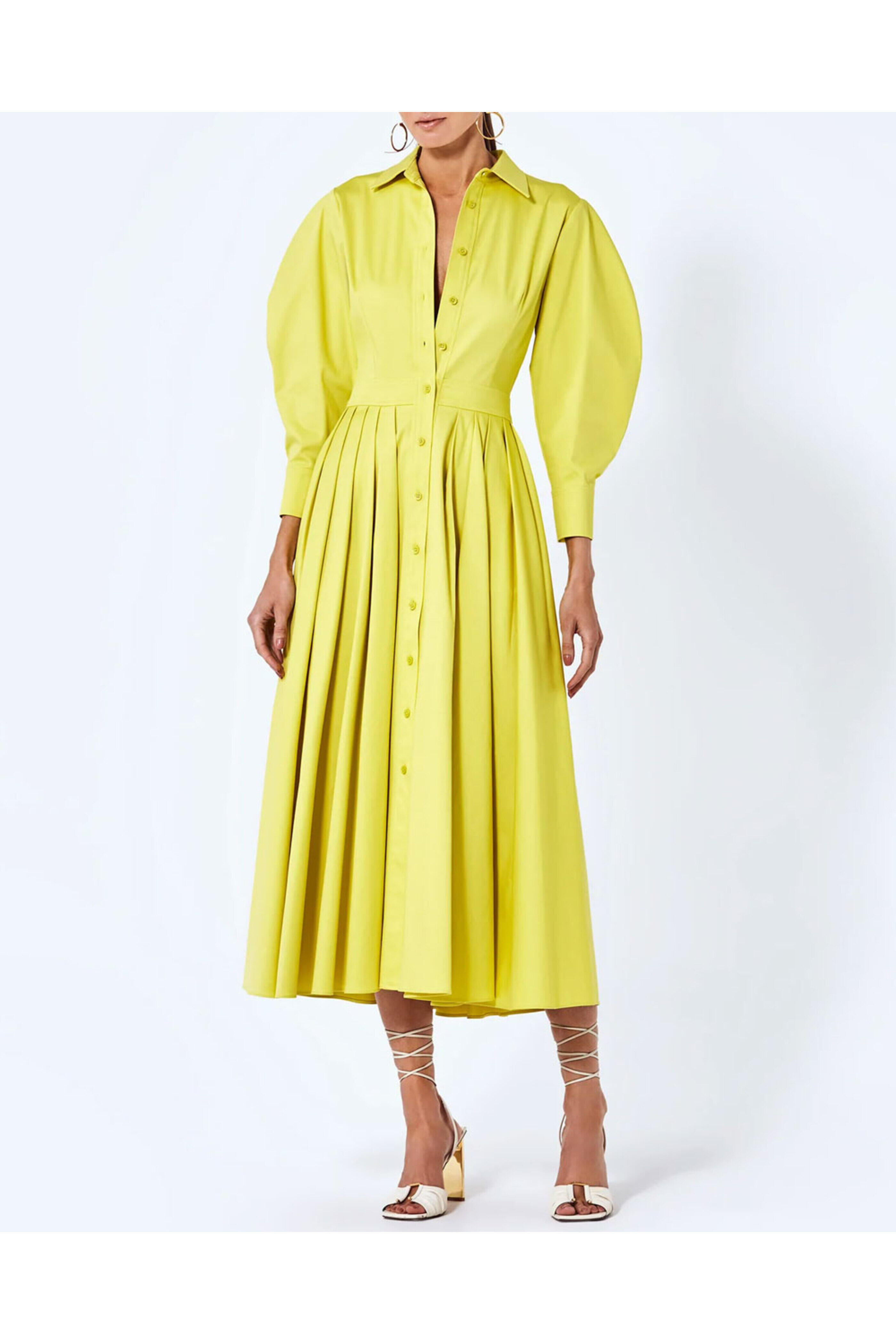 Alexis - Yellow Nicolla Long Shirt Dress